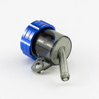 Бачок тормозной жидкости для мотоцикла (угловой) CNC Blue